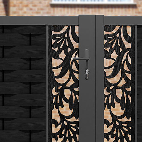 Ripple Heritage Straight Top Driveway Gate - Black - Middle & End Screen