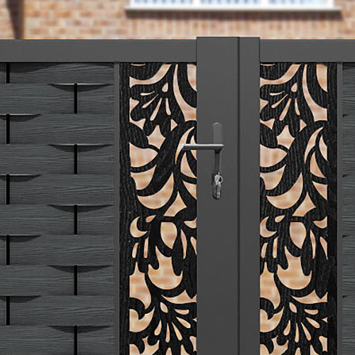 Ripple Heritage Straight Top Driveway Gate - Dark Grey - Middle Screen