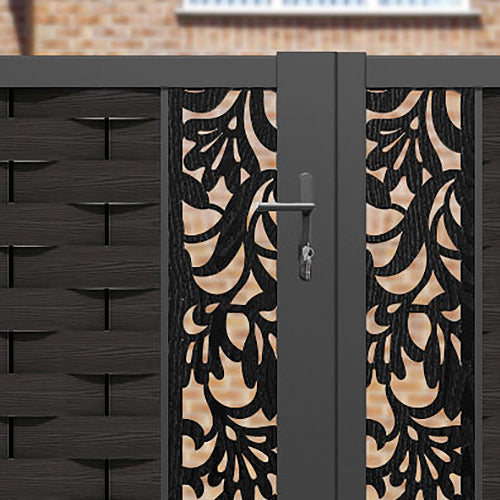 Ripple Heritage Straight Top Driveway Gate - Dark Oak - Middle Screen