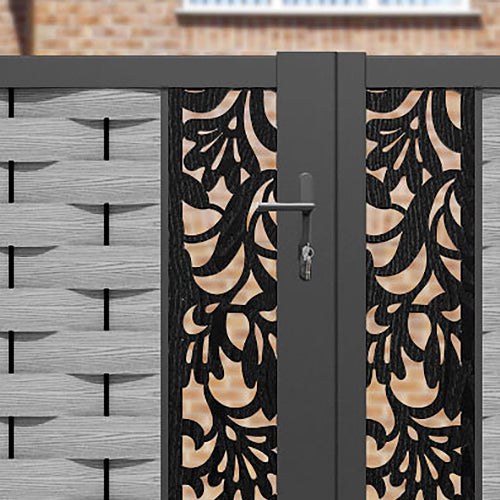 Ripple Heritage Straight Top Driveway Gate - Light Grey - Middle Screen