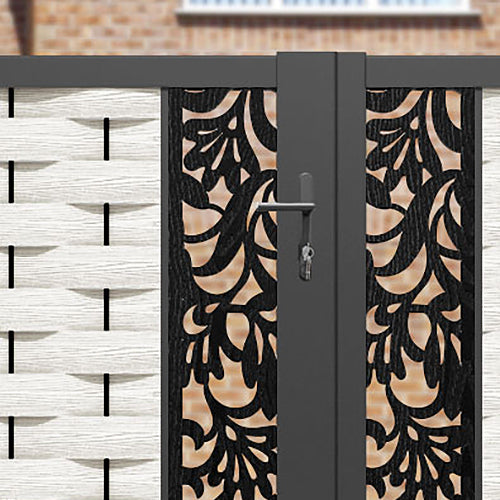 Ripple Heritage Straight Top Driveway Gate - Light Stone - Middle & End Screen