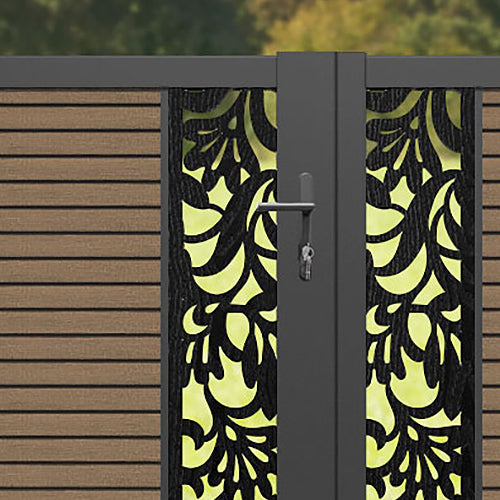 Hudson Heritage Straight Top Driveway Gate - Teak - Middle & End Screen