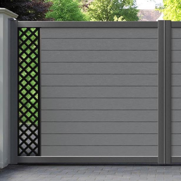 Fusion Hive Straight Top Driveway Gate - Mid Grey - End Screen