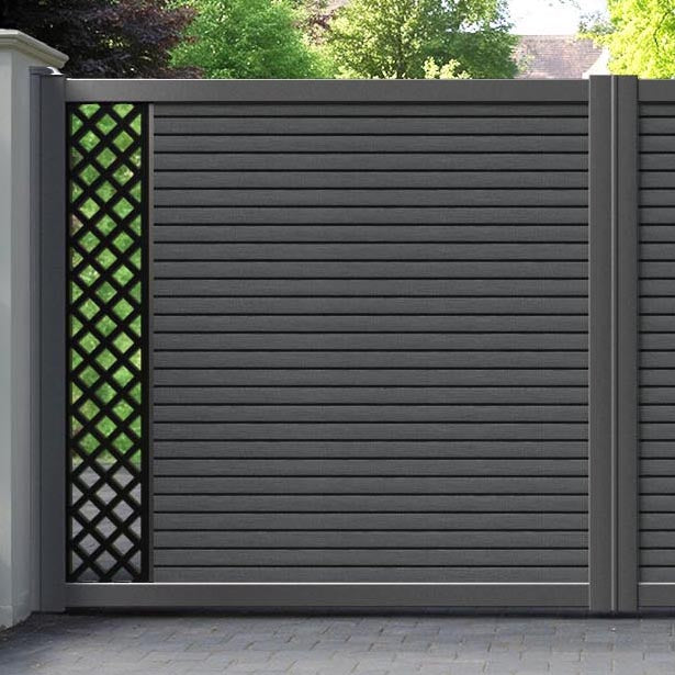 Hudson Hive Straight Top Driveway Gate - Dark Grey - End Screen