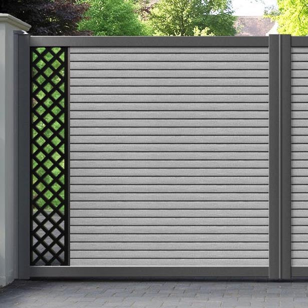Hudson Hive Straight Top Driveway Gate - Light Grey - End Screen
