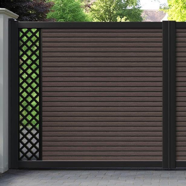 Hudson Hive Straight Top Driveway Gate - Mid Brown - End Screen