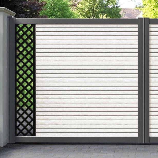 Hudson Hive Straight Top Driveway Gate - Light Stone - End Screen