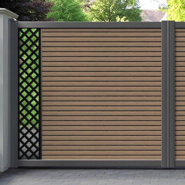 Hudson Hive Straight Top Driveway Gate - Teak - End Screen