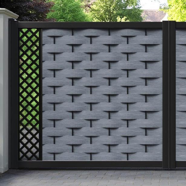 Ripple Hive Straight Top Driveway Gate - Anthracite - End Screen