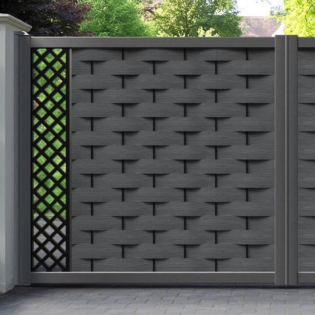 Ripple Hive Straight Top Driveway Gate - Dark Grey - End Screen