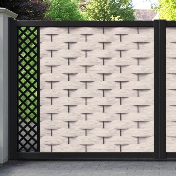 Ripple Hive Straight Top Driveway Gate - Mid Stone - End Screen
