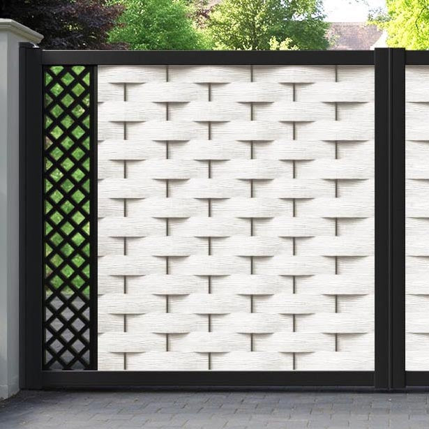 Ripple Hive Straight Top Driveway Gate - Light Stone - End Screen