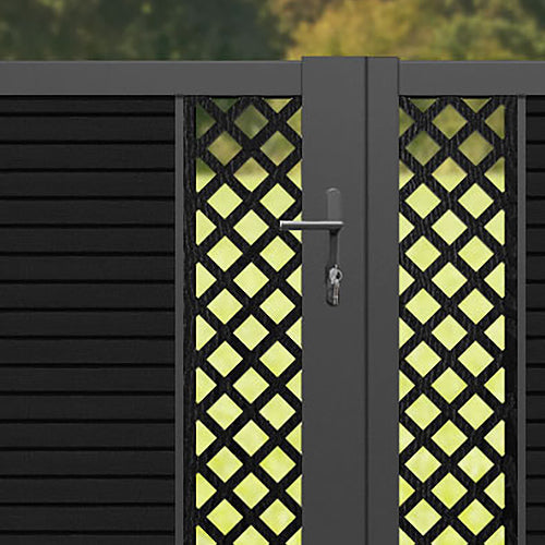 Hudson Hive Straight Top Driveway Gate - Black - Middle & End Screen