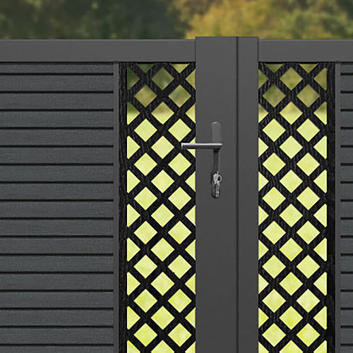 Hudson Hive Straight Top Driveway Gate - Dark Grey - Middle Screen