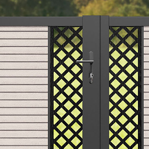 Hudson Hive Straight Top Driveway Gate - Mid Stone - Middle & End Screen