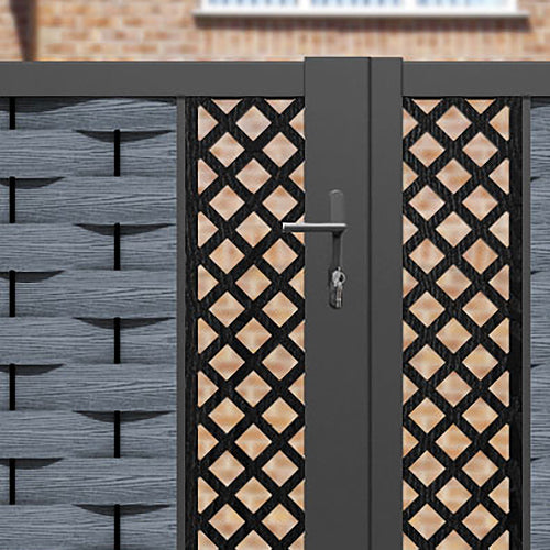 Ripple Hive Straight Top Driveway Gate - Anthracite - Middle Screen