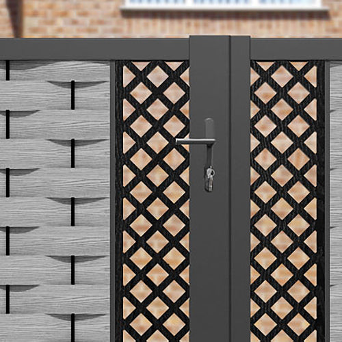 Ripple Hive Straight Top Driveway Gate - Light Grey - Middle Screen