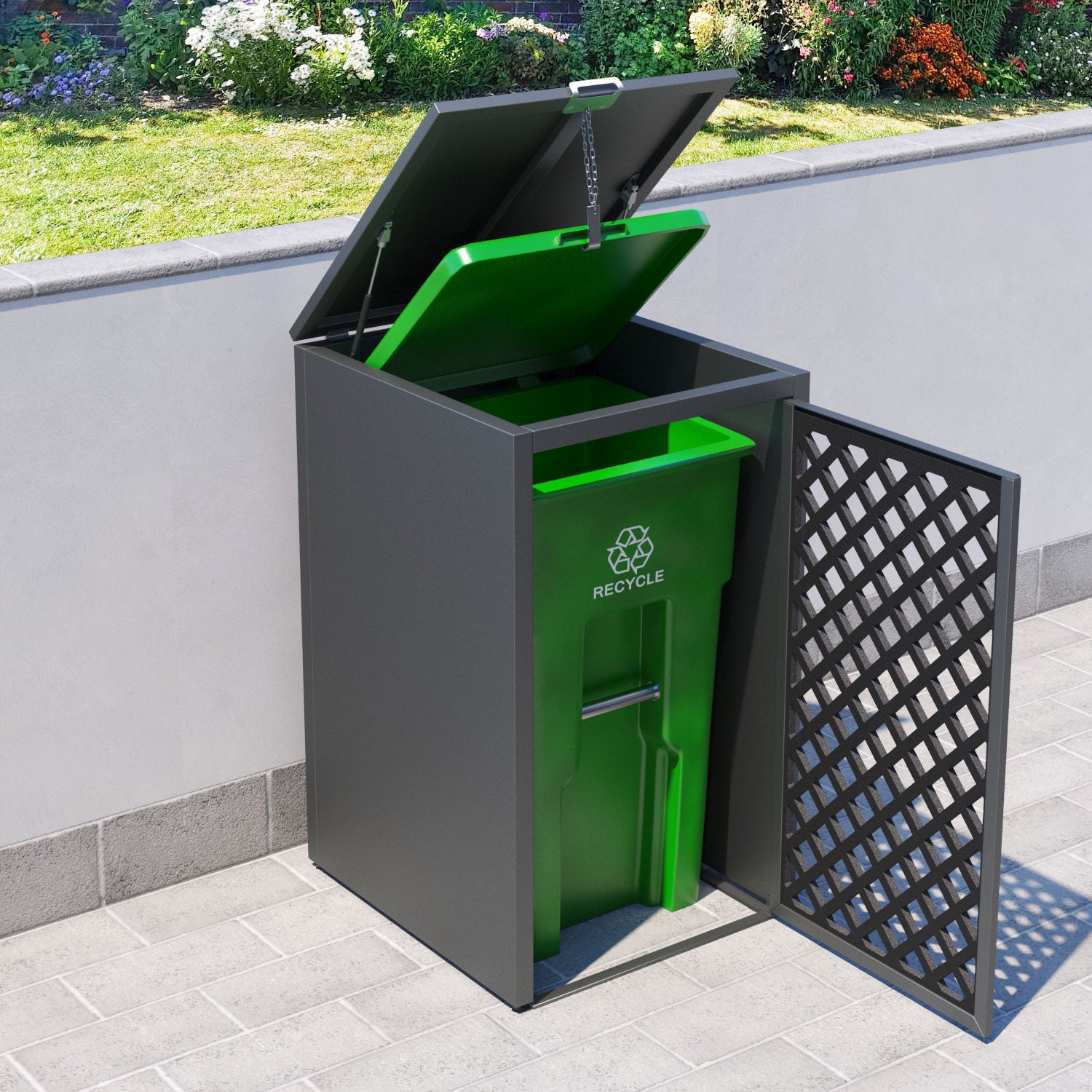 Grey 2 Bin Store with Hive Door Screen