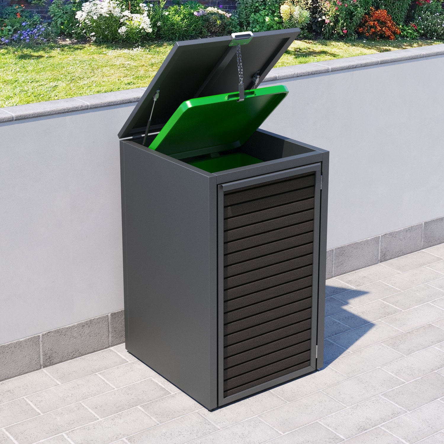 Grey 1 Bin Store with Hudson Door Slat