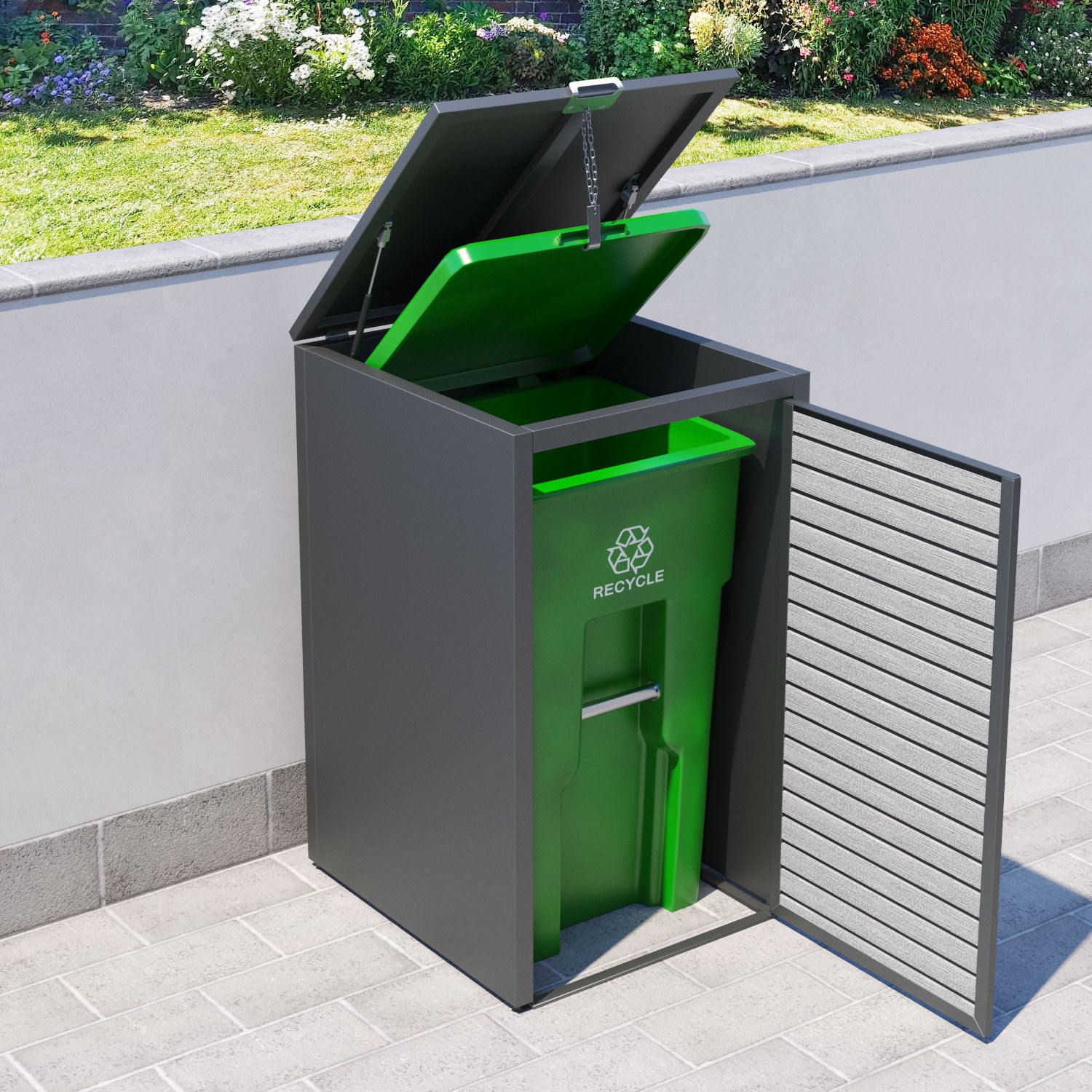 Grey 1 Bin Store with Hudson Door Slat