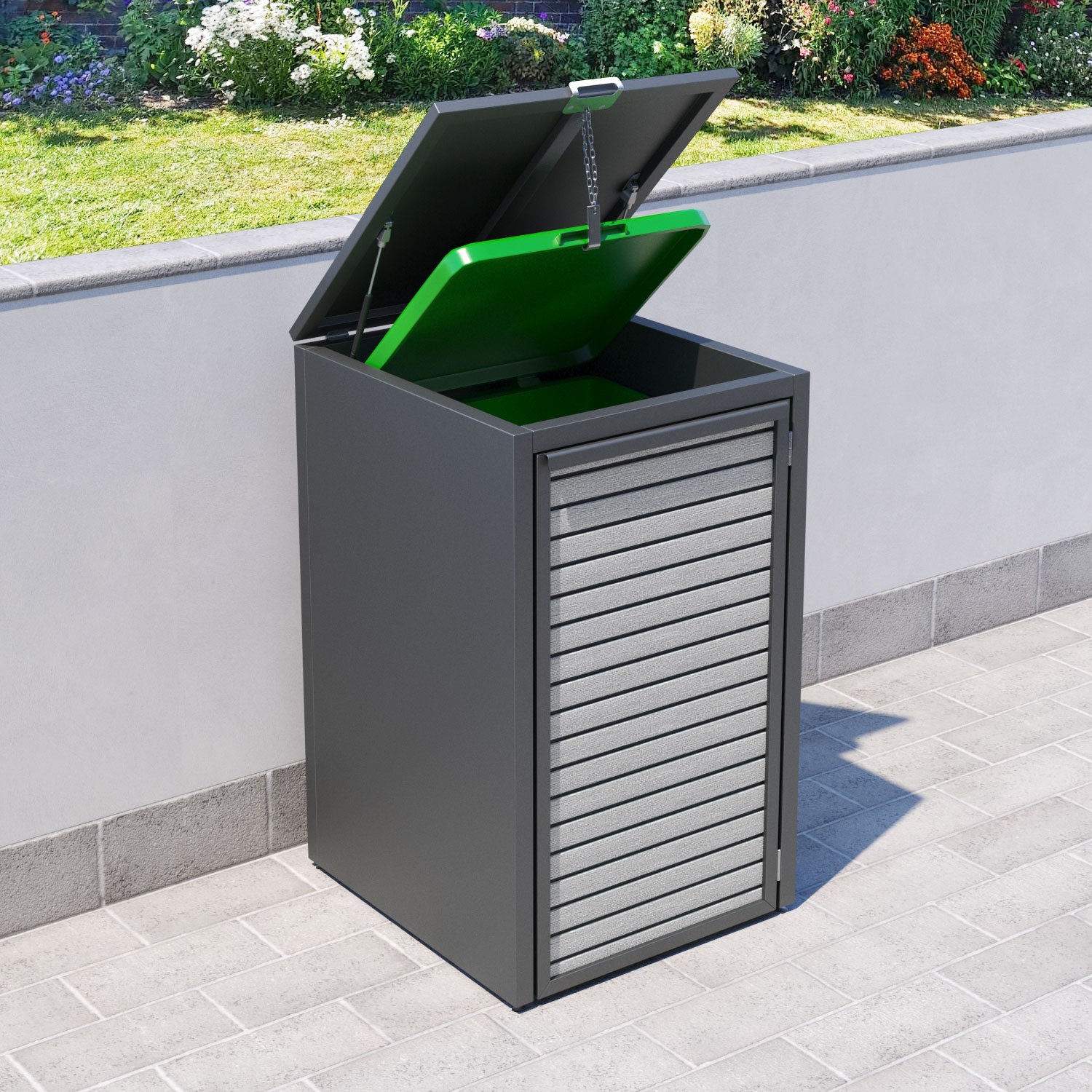 Grey 1 Bin Store with Hudson Door Slat
