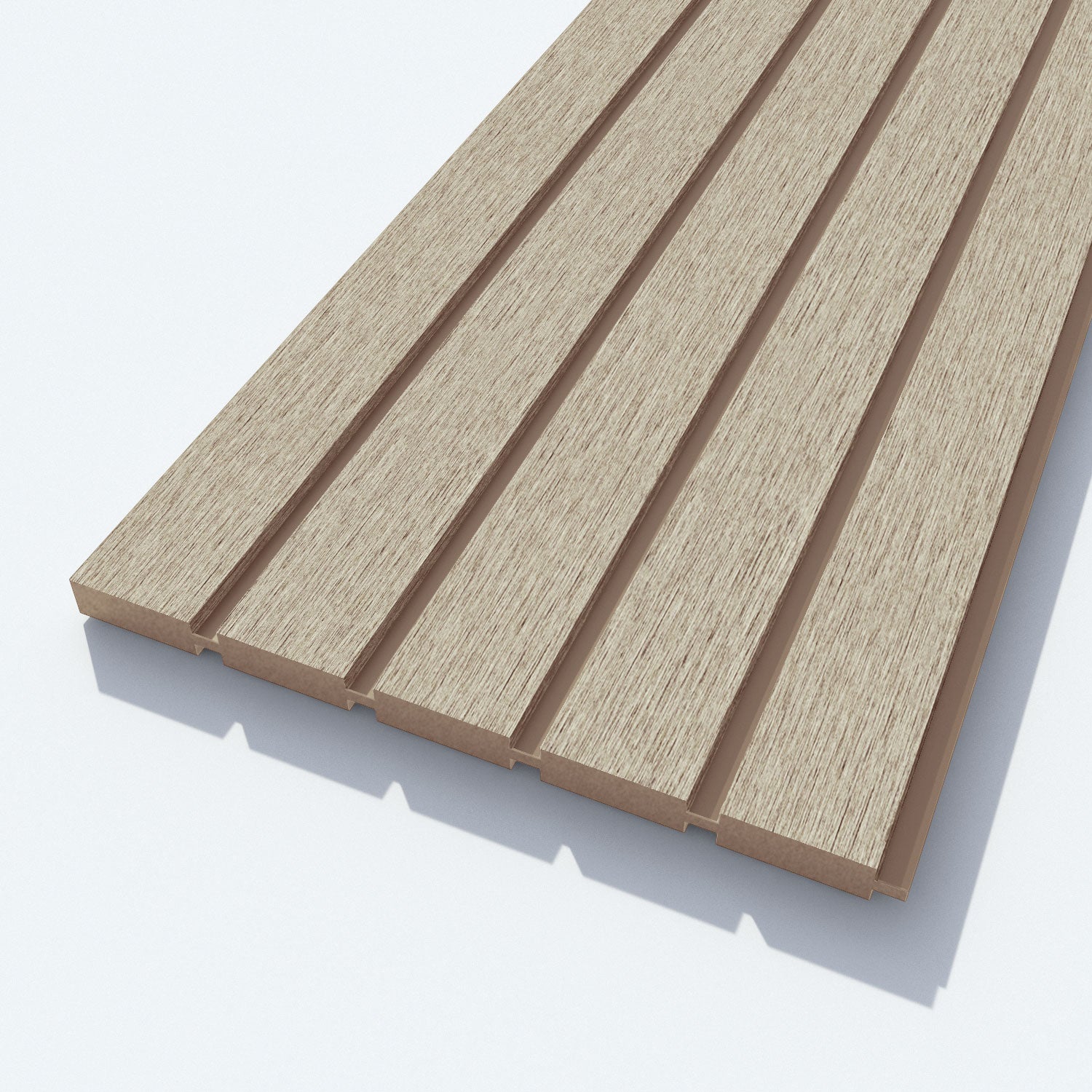 Virtis Plume Fence Panel - Light Oak - with our composite posts