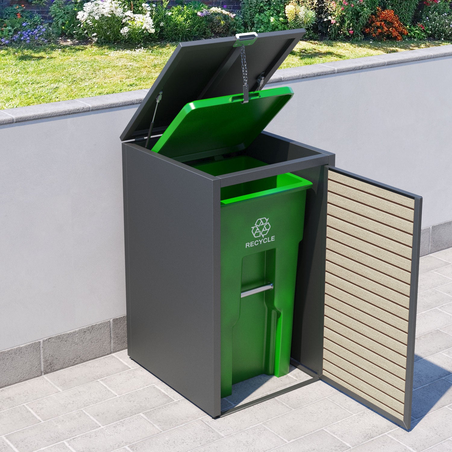 Grey 1 Bin Store with Hudson Door Slat