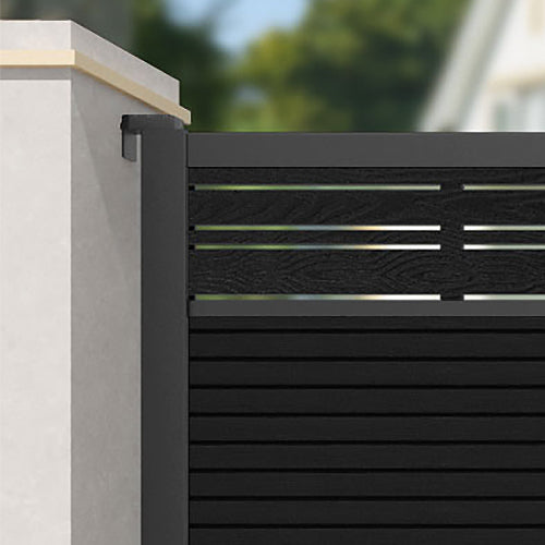 Hudson Linea Straight Top Driveway Gate - Black - Top Screen