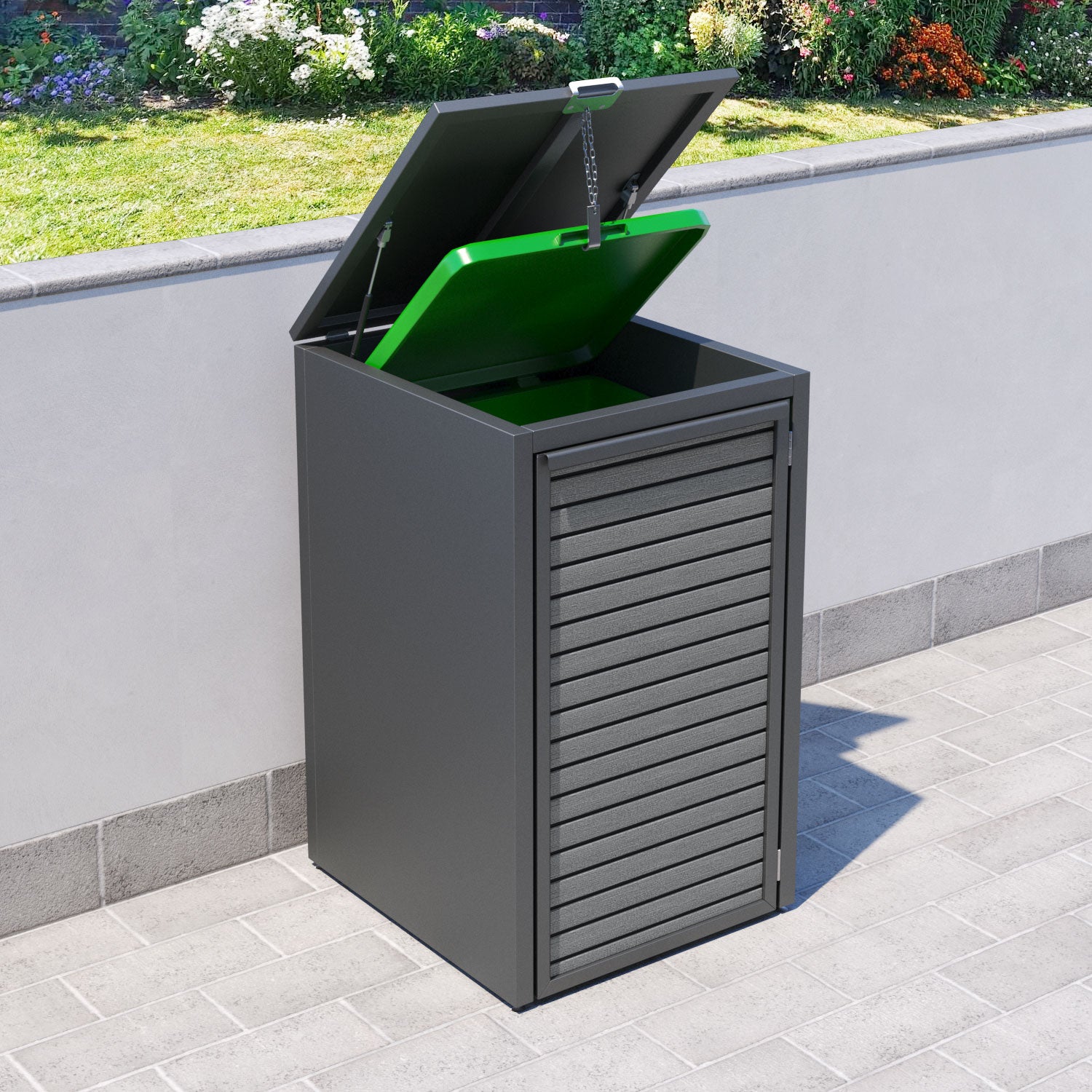 Grey 1 Bin Store with Hudson Door Slat