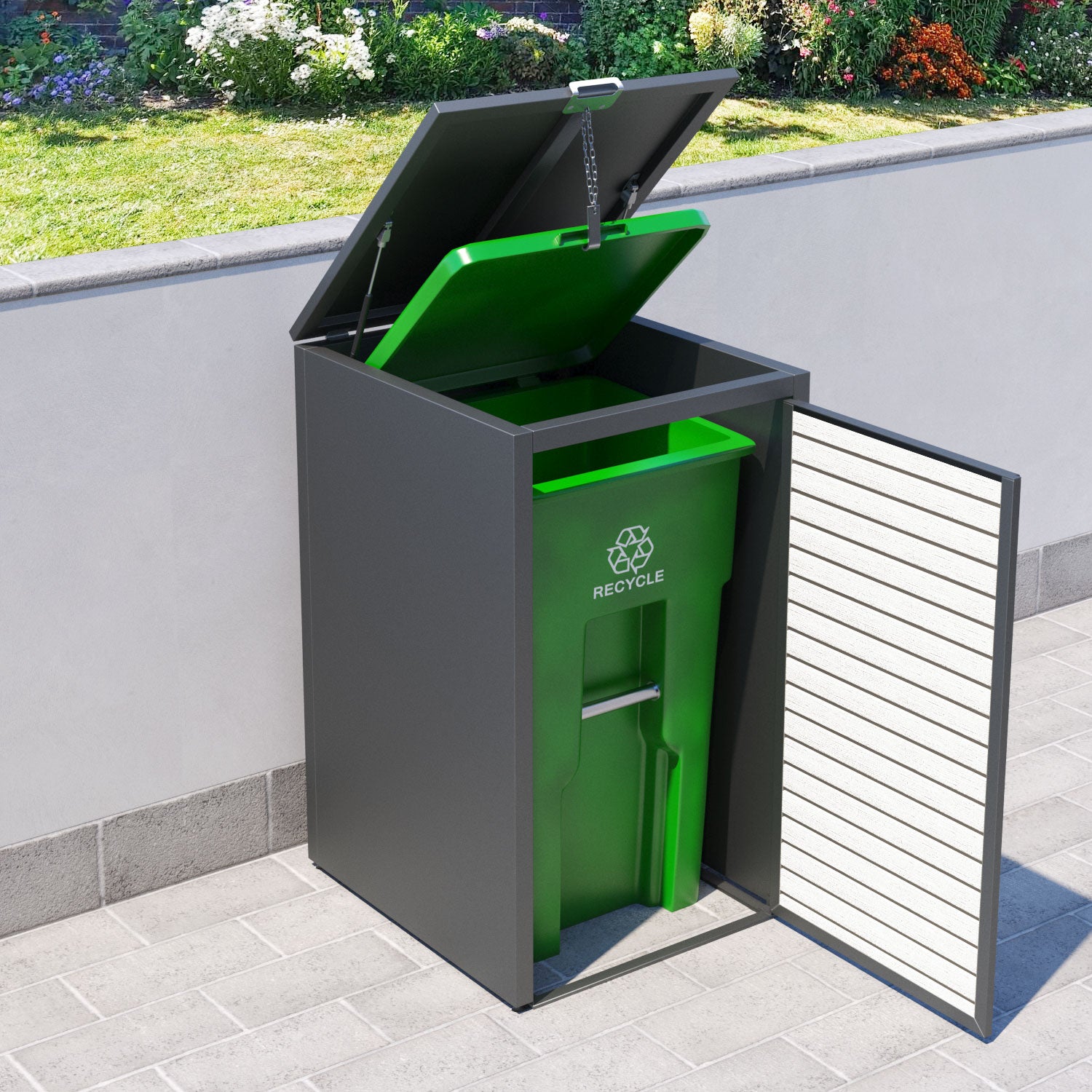 Grey 1 Bin Store with Hudson Door Slat