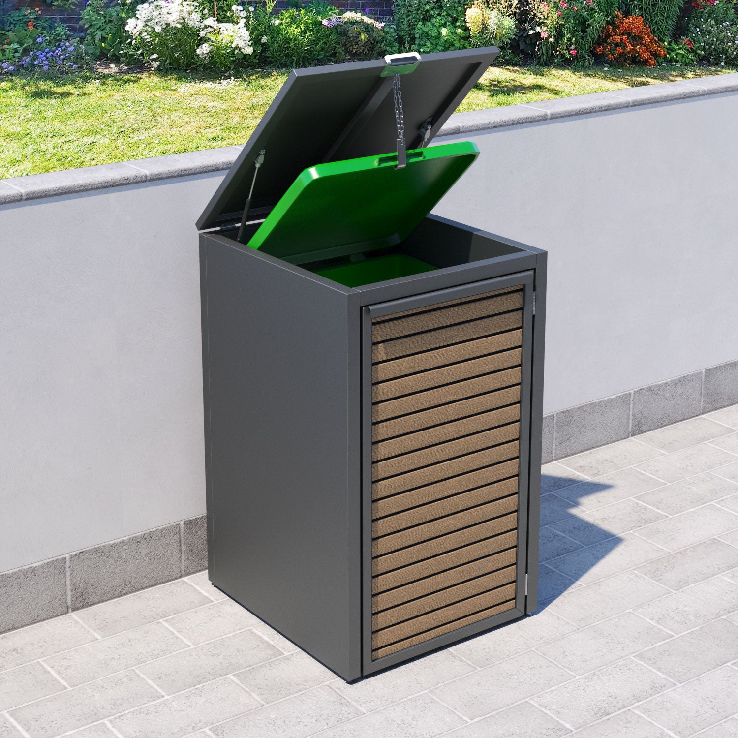 Grey 1 Bin Store with Hudson Door Slat