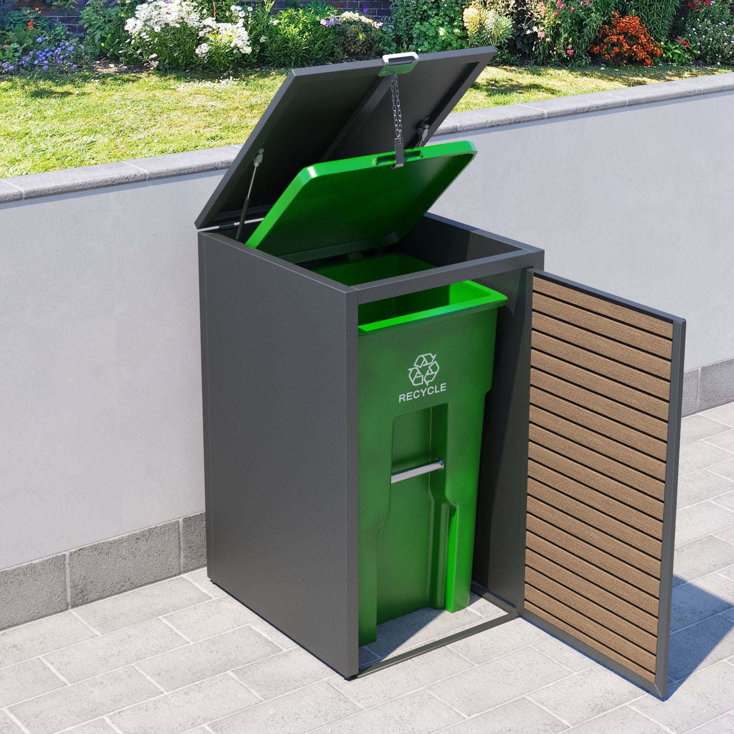 Grey 1 Bin Store with Hudson Door Slat