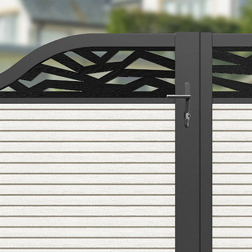 Hudson Zenith Curved Top Driveway Gate - Light Stone - Top Screen