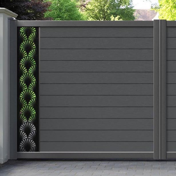Fusion Laurel Straight Top Driveway Gate - Dark Grey - End Screen