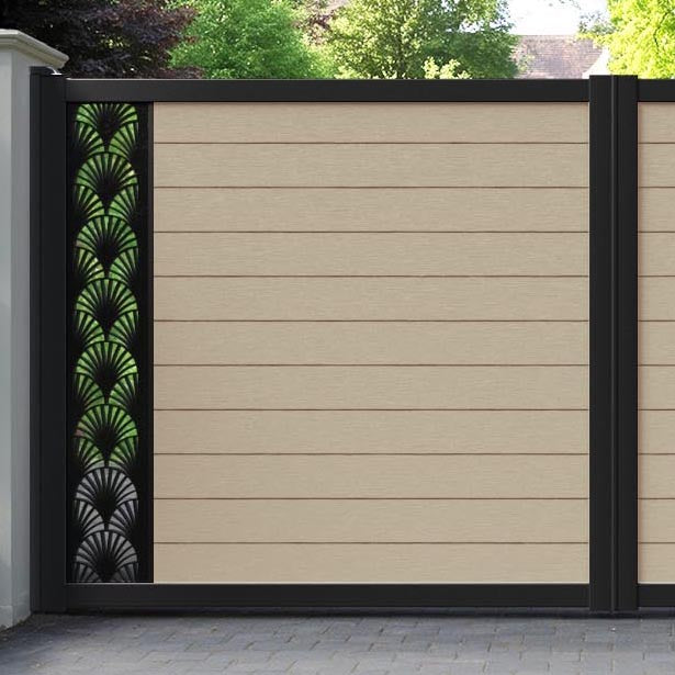 Fusion Laurel Straight Top Driveway Gate - Light Oak - End Screen