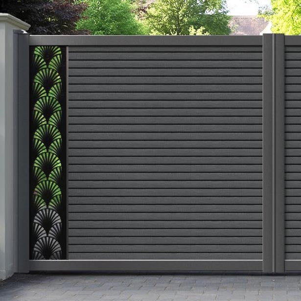 Hudson Laurel Straight Top Driveway Gate - Dark Grey - End Screen