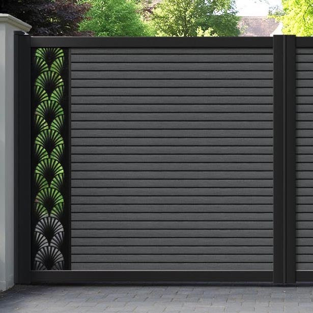 Hudson Laurel Straight Top Driveway Gate - Dark Grey - End Screen
