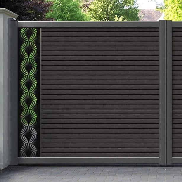 Hudson Laurel Straight Top Driveway Gate - Dark Oak - End Screen