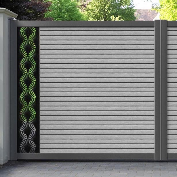 Hudson Laurel Straight Top Driveway Gate - Light Grey - End Screen