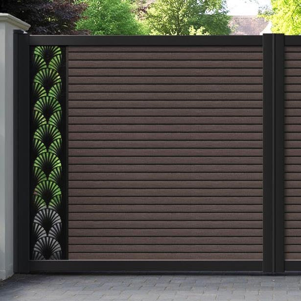 Hudson Laurel Straight Top Driveway Gate - Mid Brown - End Screen
