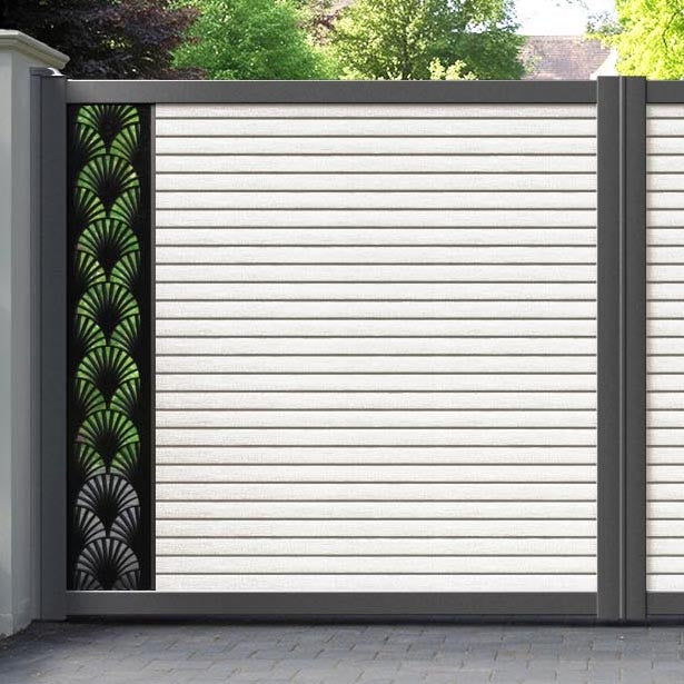 Hudson Laurel Straight Top Driveway Gate - Light Stone - End Screen