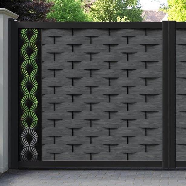 Ripple Laurel Straight Top Driveway Gate - Dark Grey - End Screen