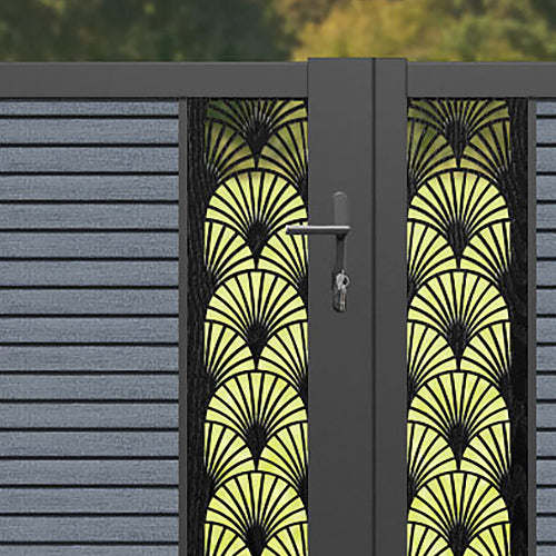 Hudson Laurel Straight Top Driveway Gate - Anthracite - Middle Screen