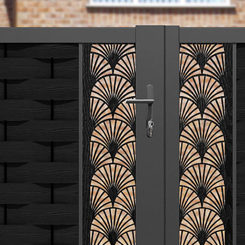 Ripple Laurel Straight Top Driveway Gate - Black - Middle Screen