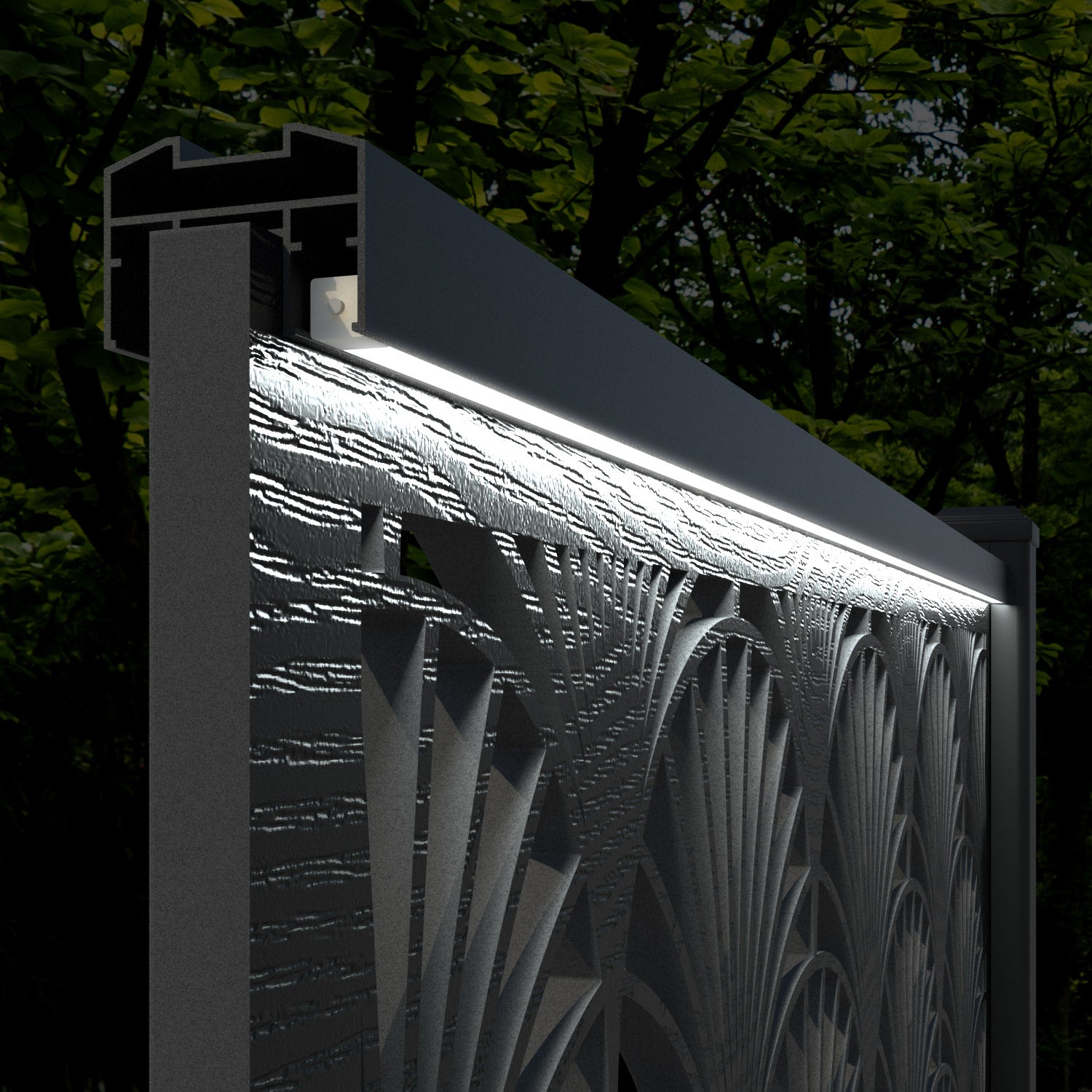 Hudson Laurel Fence Panel - Light Oak - with our composite posts