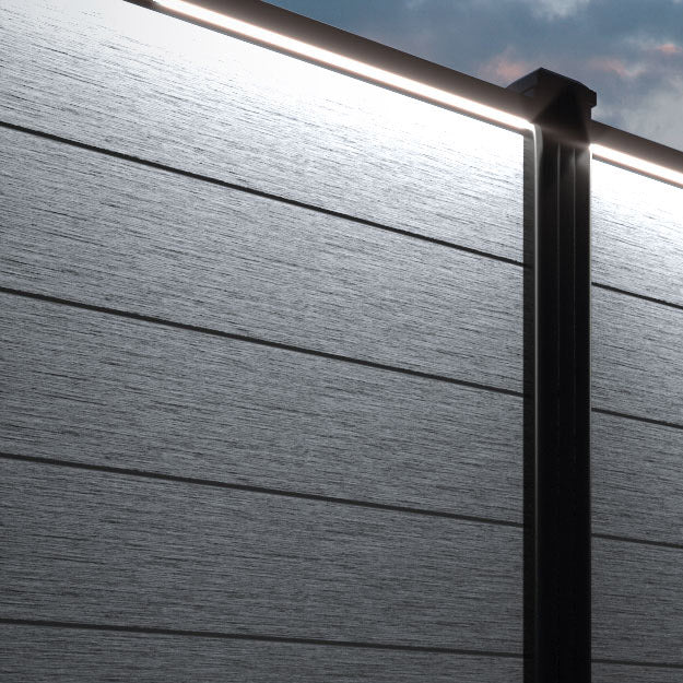 Fusion Fence Panel - Anthracite - with our aluminium posts