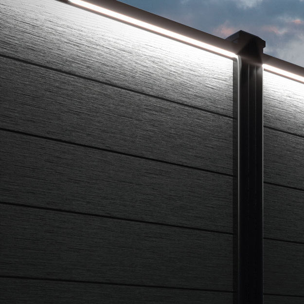 Fusion Fence Panel - Black - with our composite posts