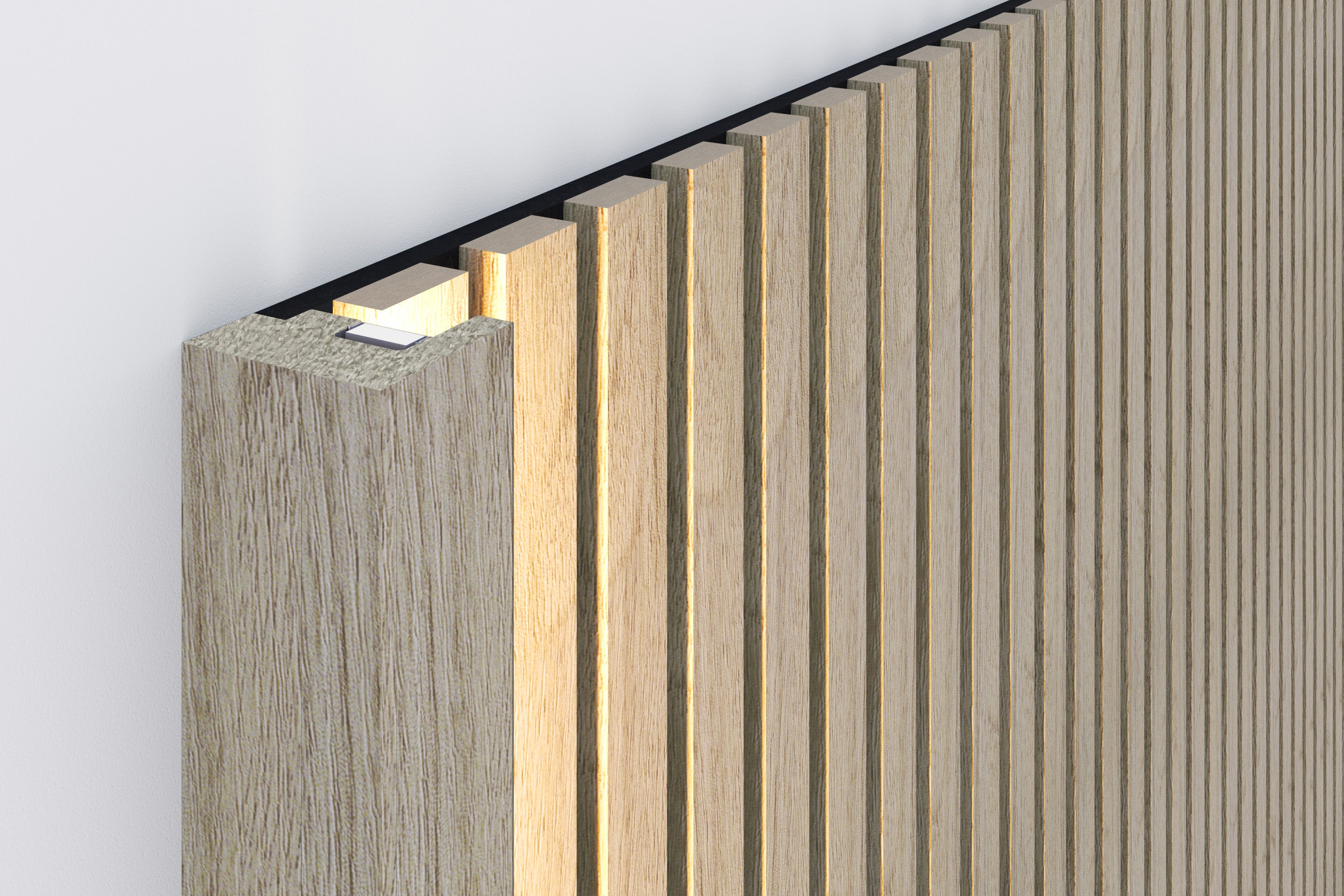 InsuSlat™ - Pair of Side Trim Battens - Light Oak