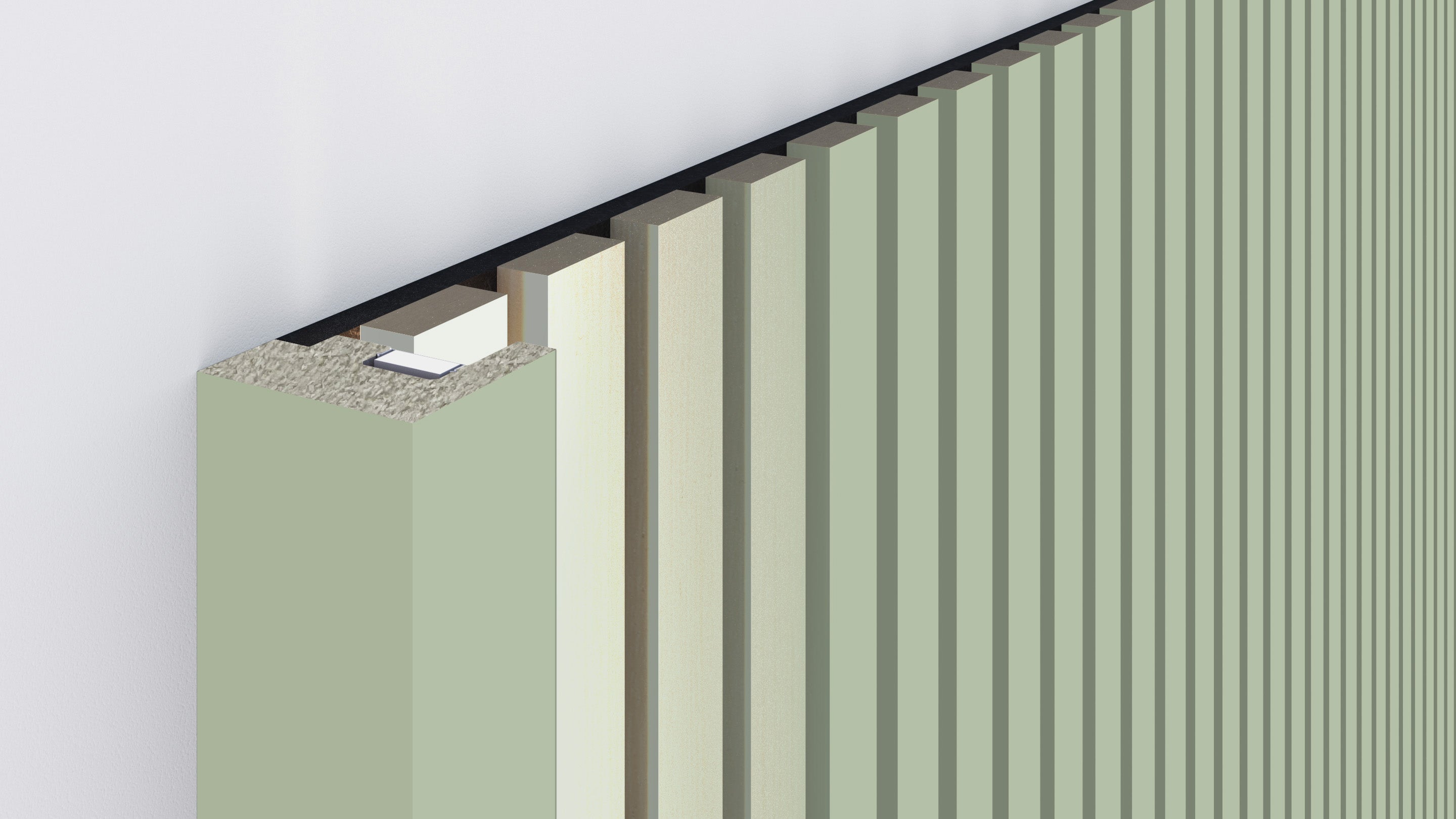 InsuSlat™ - Pair of Side Trim Battens - Light Olive
