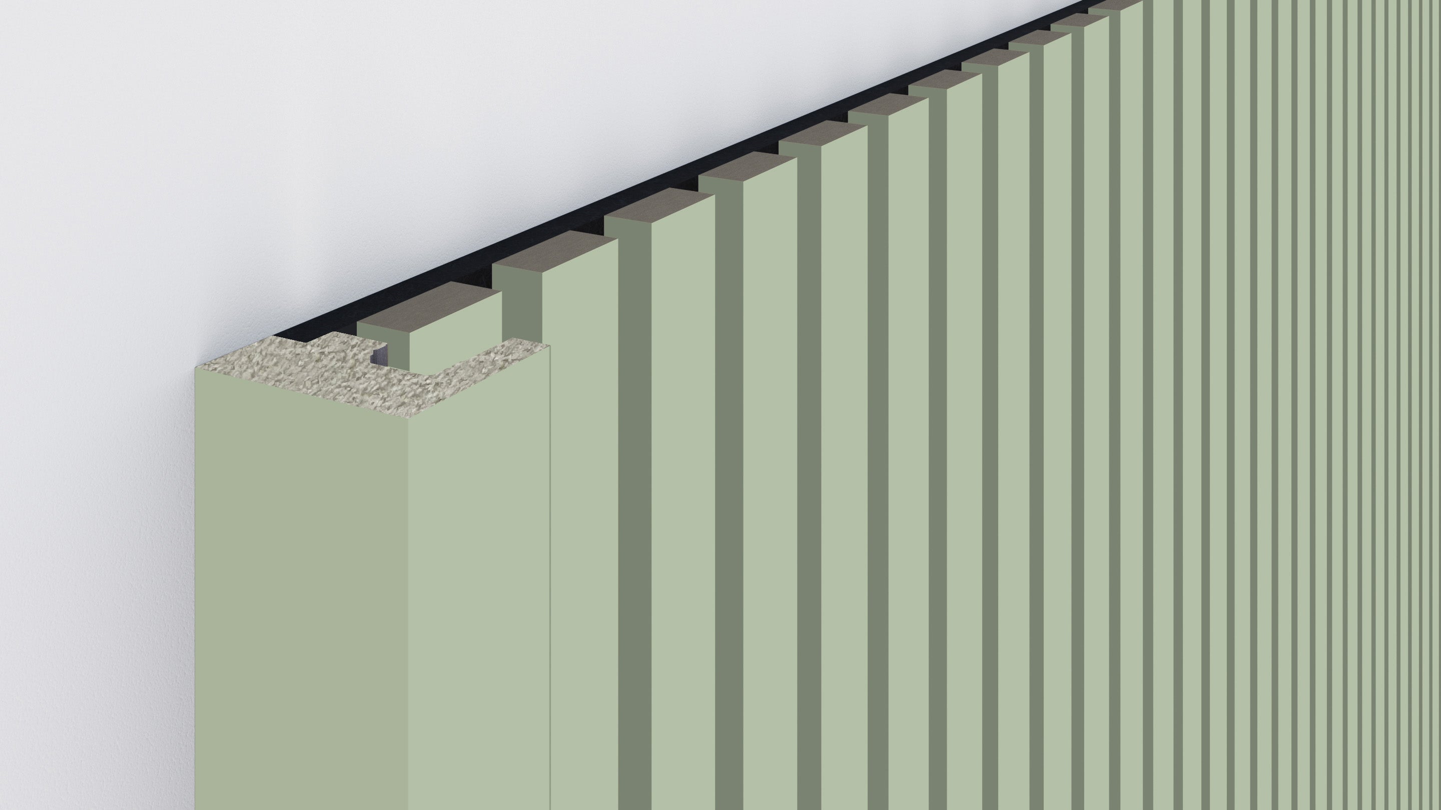 InsuSlat™ - Pair of Side Trim Battens - Light Olive
